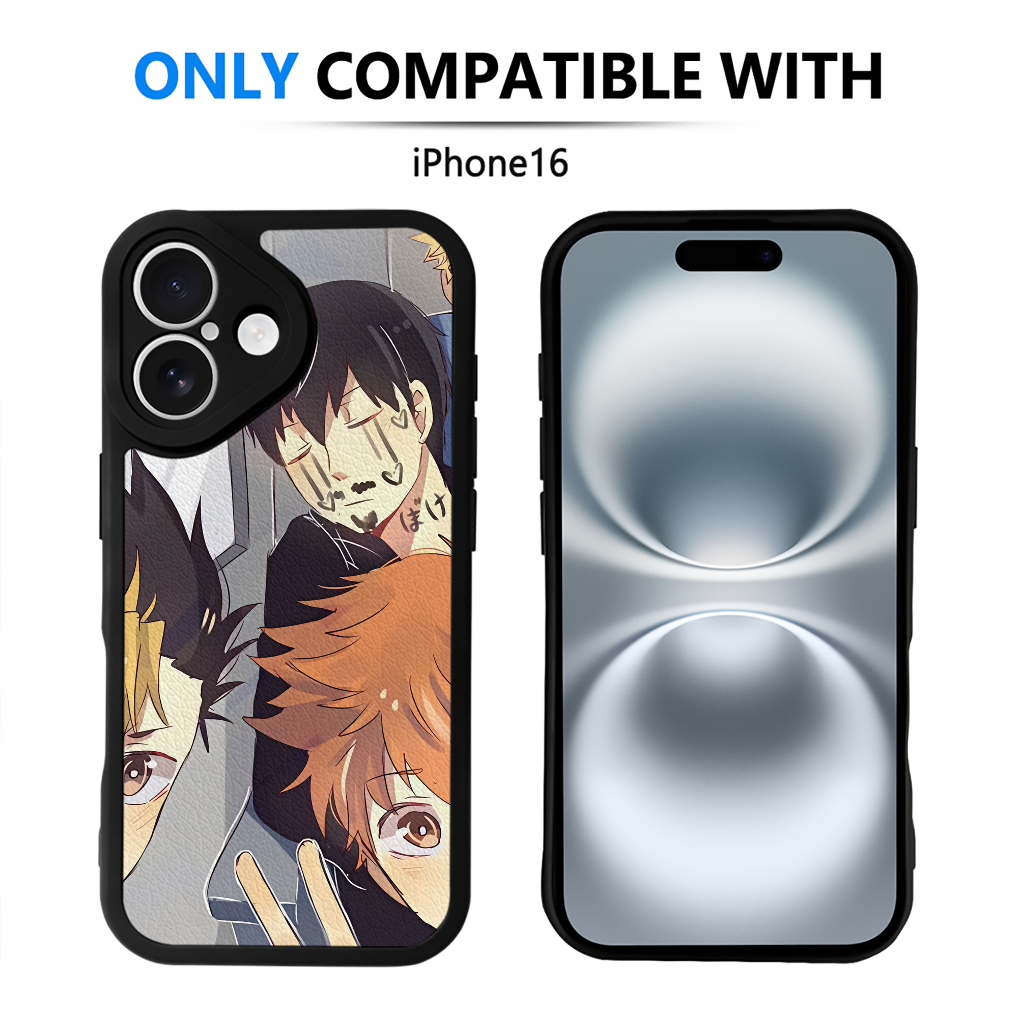 （画像用） ハイキュー!! Haikyu!! 【iPhone 16シリーズ対応】シリコンスマホケース（レザー調） 材質：シリコン